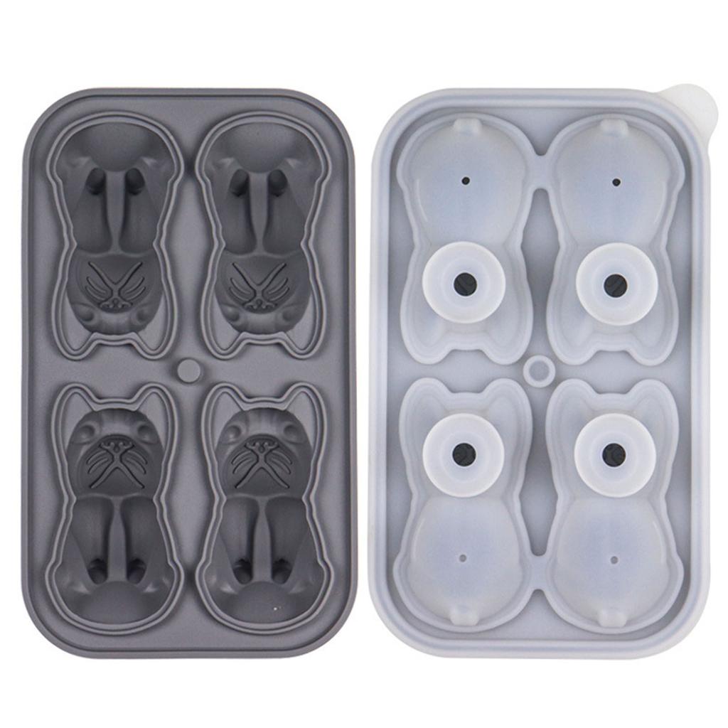 French Bulldog Ice Molds Ice Cube Tray Molds Ice Cube Trays Mold 3D DIY Drink Ice Coffee Juice Cocktail Bulldog Silicone