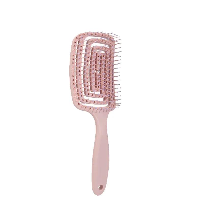 2-in-1 Professional Scalp Massage Comb Hair Styling Brush Square Hollow Design for Quick Blow Drying Scalp Care and Healthy Hair