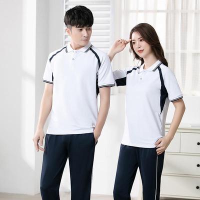 Summer School Cotton Sportswear: Short-Sleeved Uniforms for Middle and High School Students