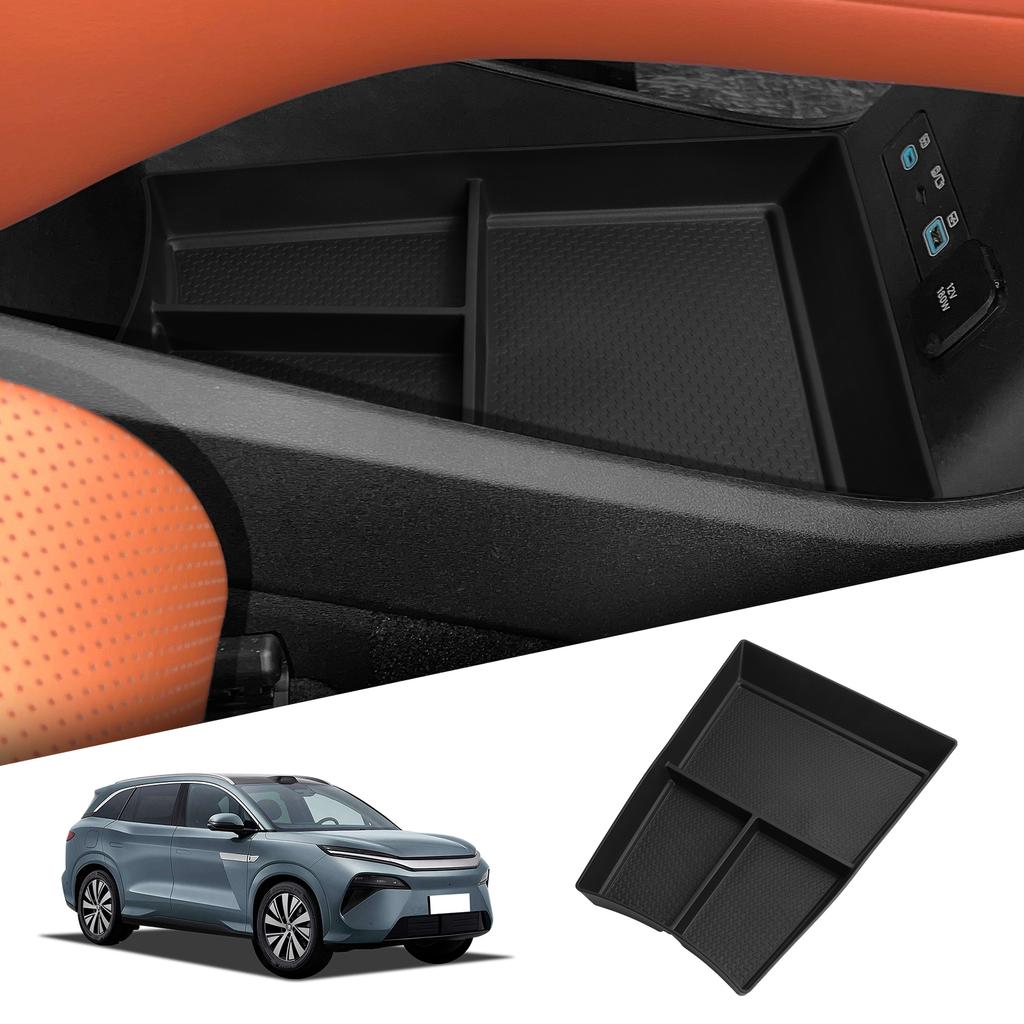 LUCKEASY BYD Tang L / Sealion 8 / Atto 8 2025-2026 LHD Center Console Lower Storage Box Car Tray TPE Organizer Accessories