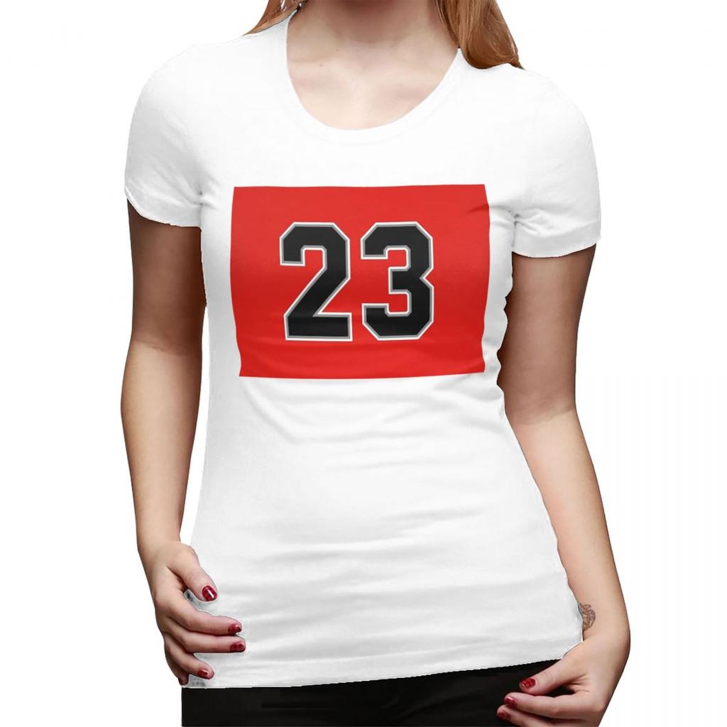 Basketball Red 23 Number TShirt for WOMEN Round Neck Streetwear T Shirts WOMENs Short Sleeve Summer Clothes Tops