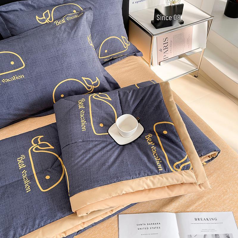 Baumwolle Luxus Gewaschene Sommerdecke - Minimalistisches Eis-Muster, Leicht, Kühl & Maschinenwaschbar.