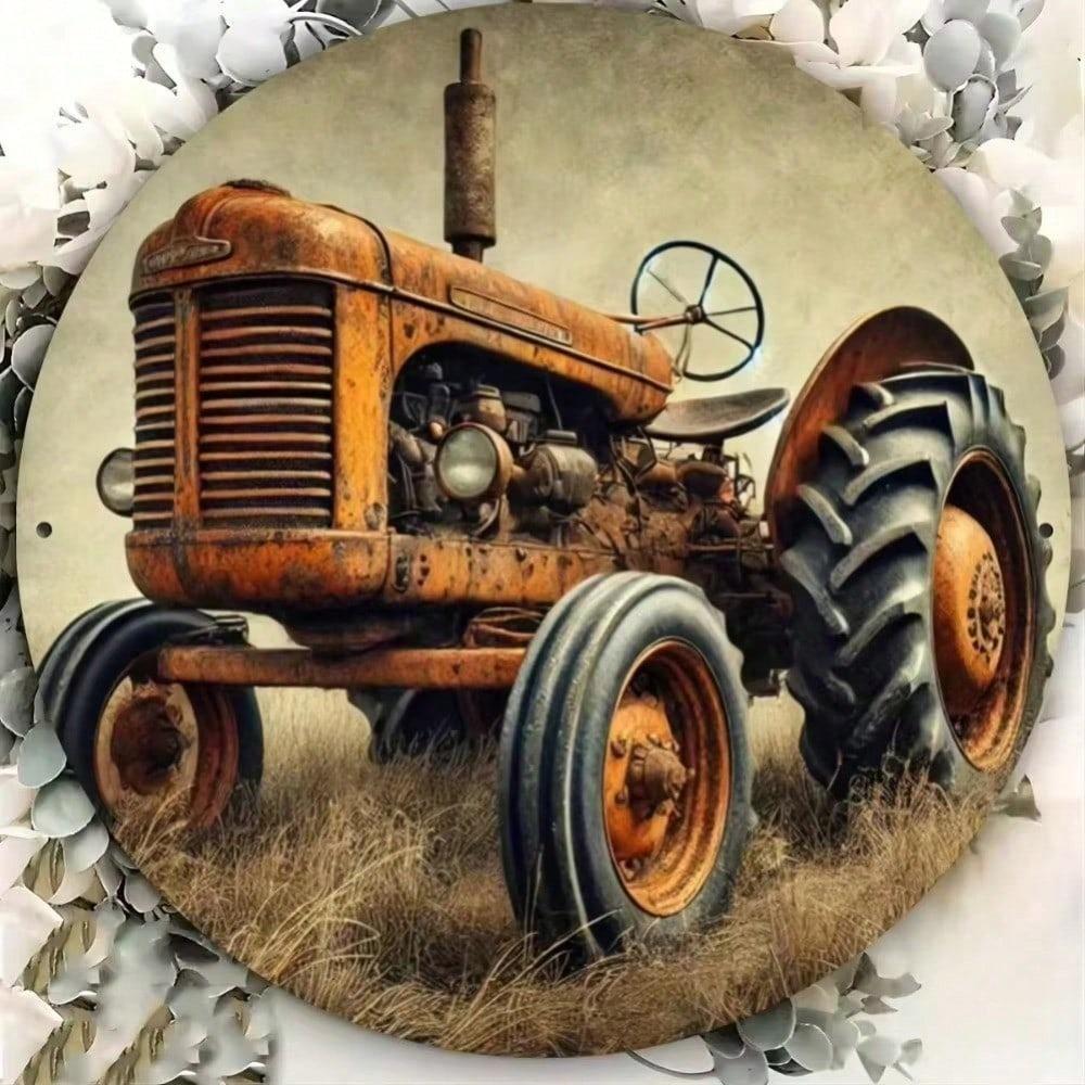 Vintage Truck Metal Wall Sign, Rustic Farmhouse Decor for Kitchen Living Room Bedroom, Retro Tin Sign Home Art