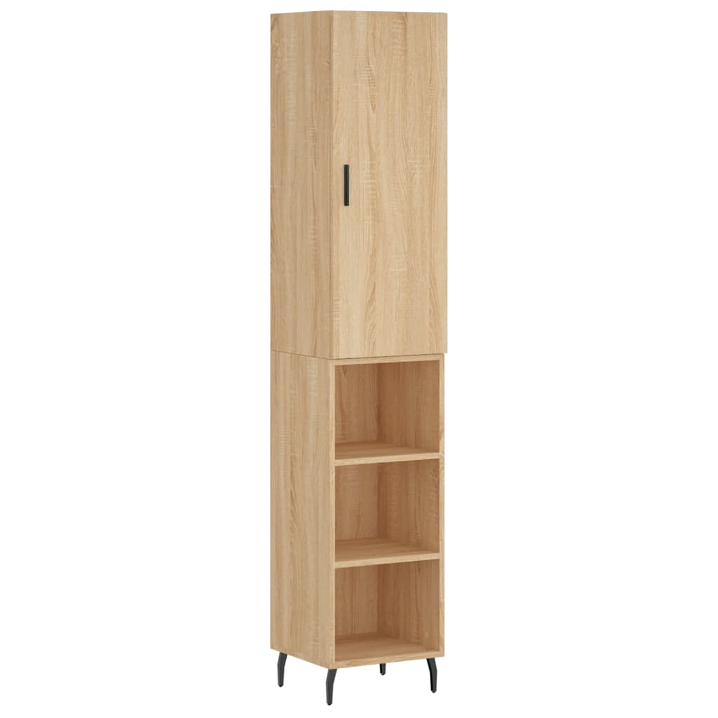 Highboard in Sonoma Oak Finish 34.5 x 34 x 180 cm Particle Board
