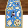 Passover Linen Table Runner Pesach Seder Jewish Party Decoration Matzo Red Wine Home Kitchen Dining Table Runner Passover Decor
