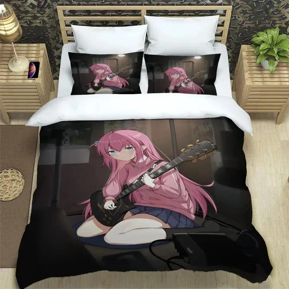 Comforter Anime Bocchi The Rock Kessoku Band Bedding Set Bed Set Comforter King Queen Size Boys Adult