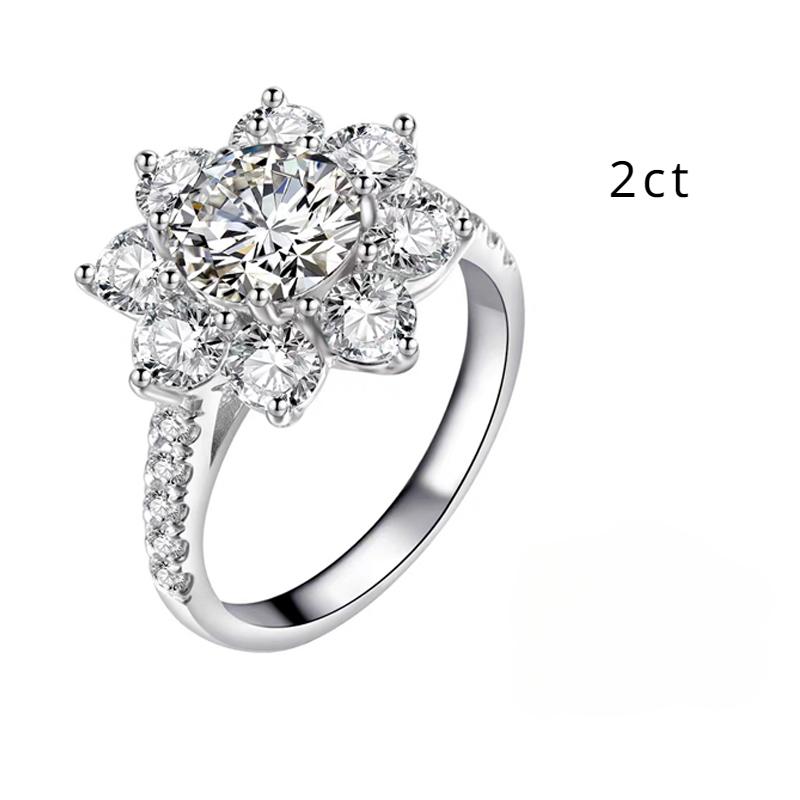 

2ct 8 мм Муассанит Обручальное Кольцо для Женщин Подсолнух Свадебное Сверкающее Бриллиантовое Кольцо Стерлингового Серебра 925 Роскошные Ювелирные Изделия 8.25