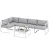 5 Seater Aluminium Garden Furniture Set, Garden Sofa Set with Thick Cushions for Patio and Balcony, Outdoor, Light Grey