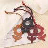 Custom Leather Flower Pendant Keychain - Cartoon Floral Bag Tag & Suitcase Ornament