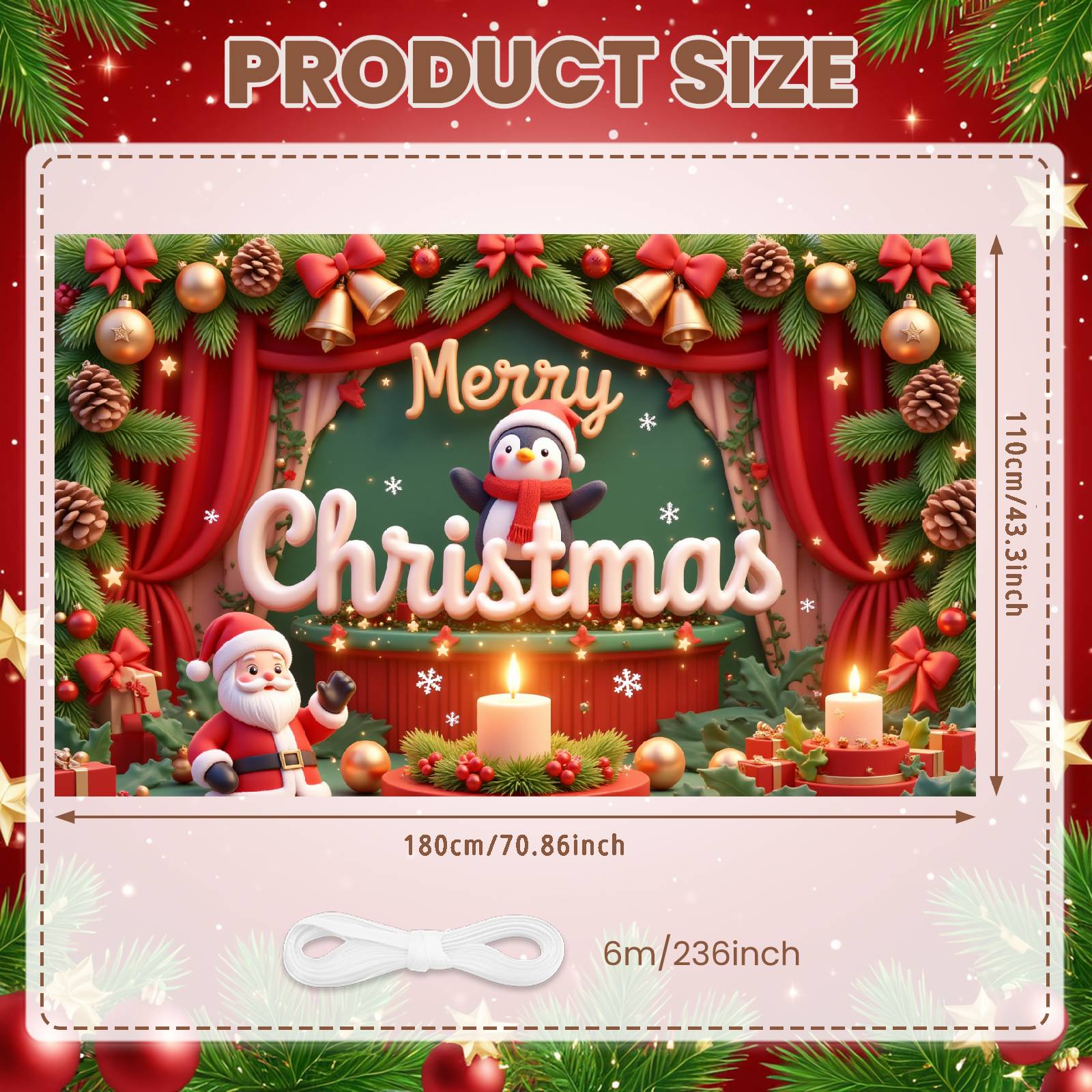 Party Banner Penguin Theme Christmas Decoration Banner Christmas Banner Festive Atmosphere For Mall Decoration Christmas Party