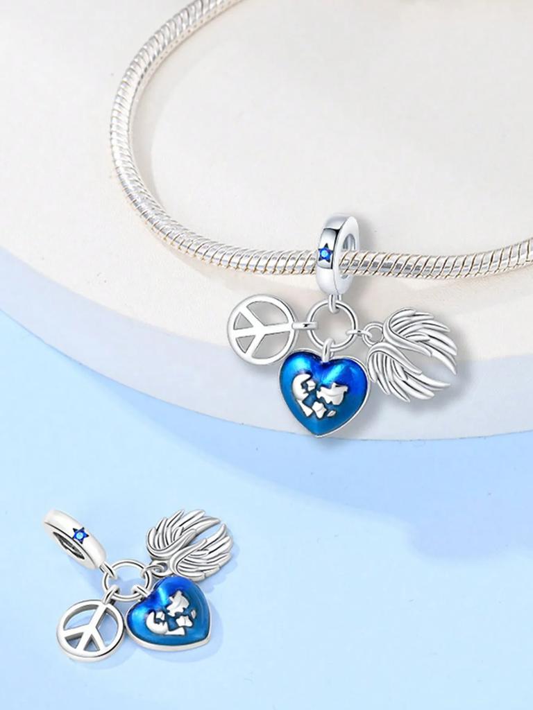 Charms Plata Copper Colors Peace Dove Love Rose Beads Charm Pendant For Original Bracelet For Women Diy Jewelry Love Gift