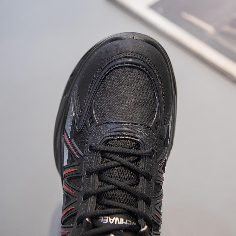 Fashion Women's Shoes Winter Velvet Warm Daily Versatile Dad Shoes Platform Comfortable Casual Spring and Autumn Leather Mesh