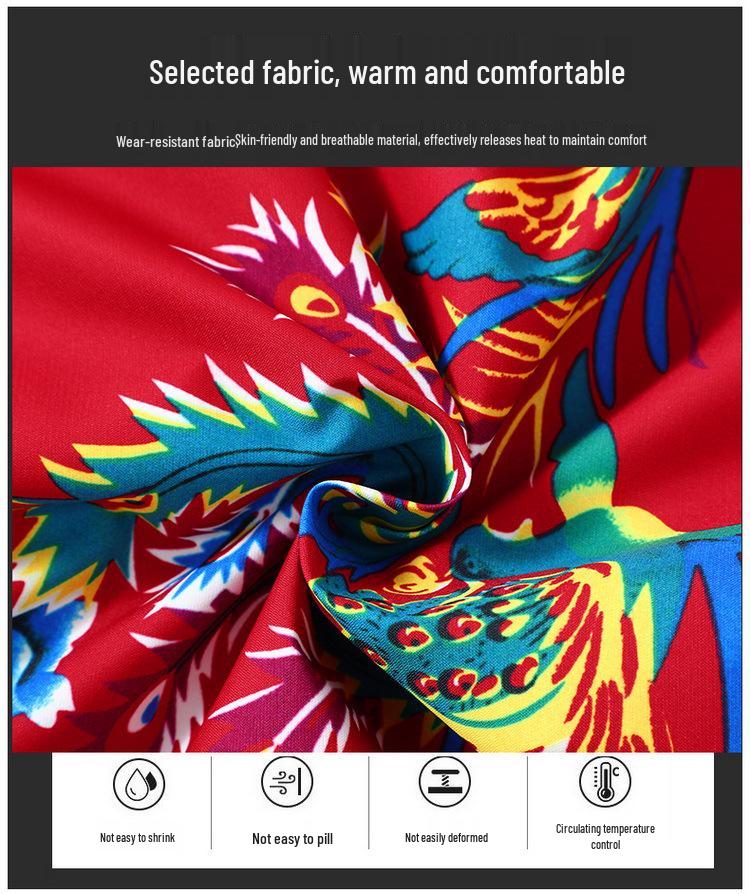 Set cu cuvertură din bumbac cu flori din Nord-Est - Tendința iernii 2025 Brand celebru Cuvertură groasă și pantaloni