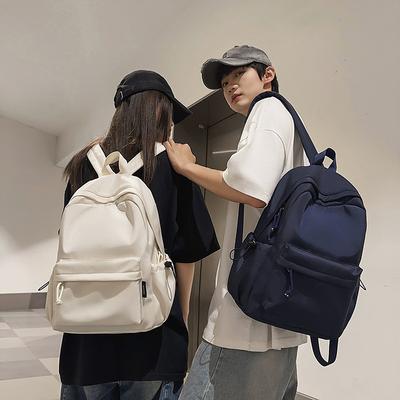 Ghiozdan Simplu Versatil Culoare Solidă Rucsac Casual din Nailon pentru Bărbați și Femei Ghiozdan pentru Elevi de Liceu Japonezi