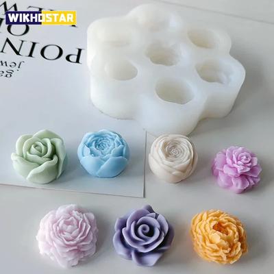 Silikonformen mit Blumen, 3D-Rose, Pfingstrose, Schokoladenkuchen, Backform, handgefertigt, Kerze, Seife, Gips, Kunstharz, Bastelwerkzeuge