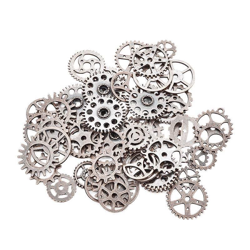 Steampunk Multicolor Gear Pendant: DIY Alloy & Resin Jewelry Accessory
