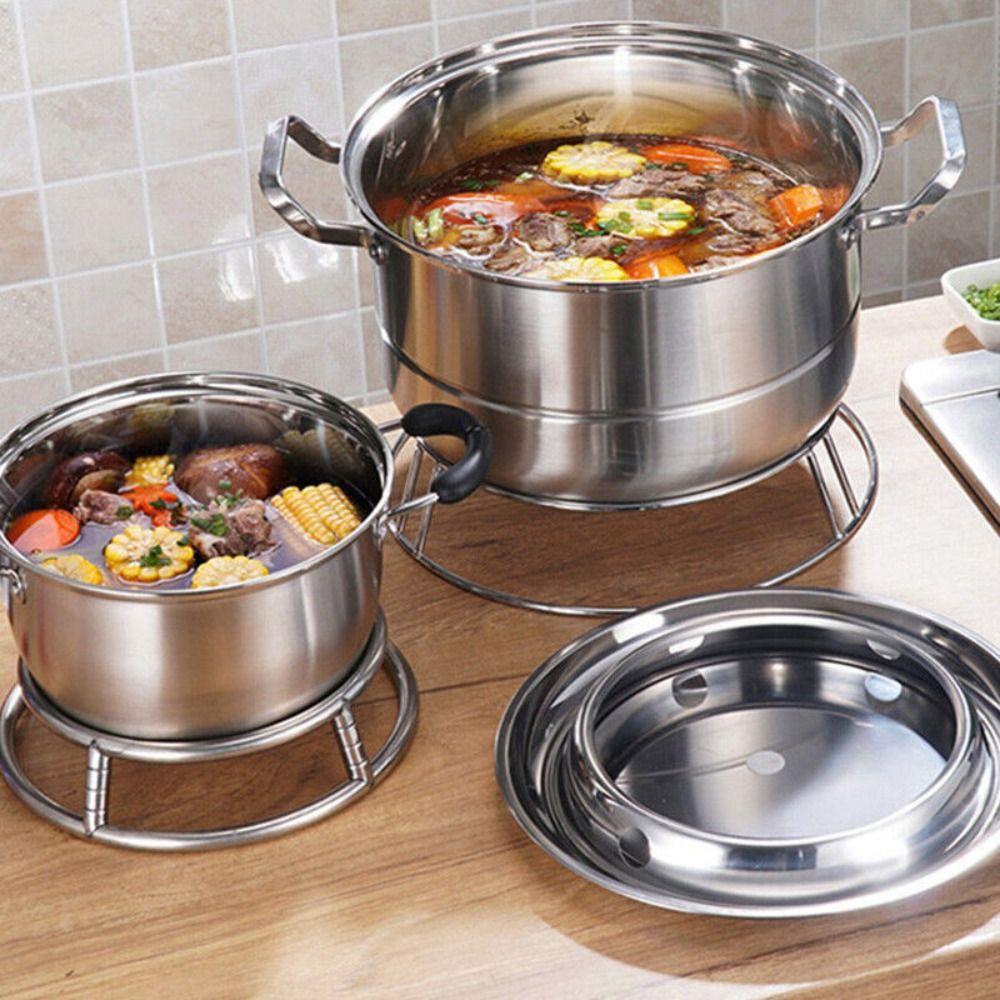 1Pcs Stainless Steel Pot Mat Round Bottom Cookware Ring New Wok Rack