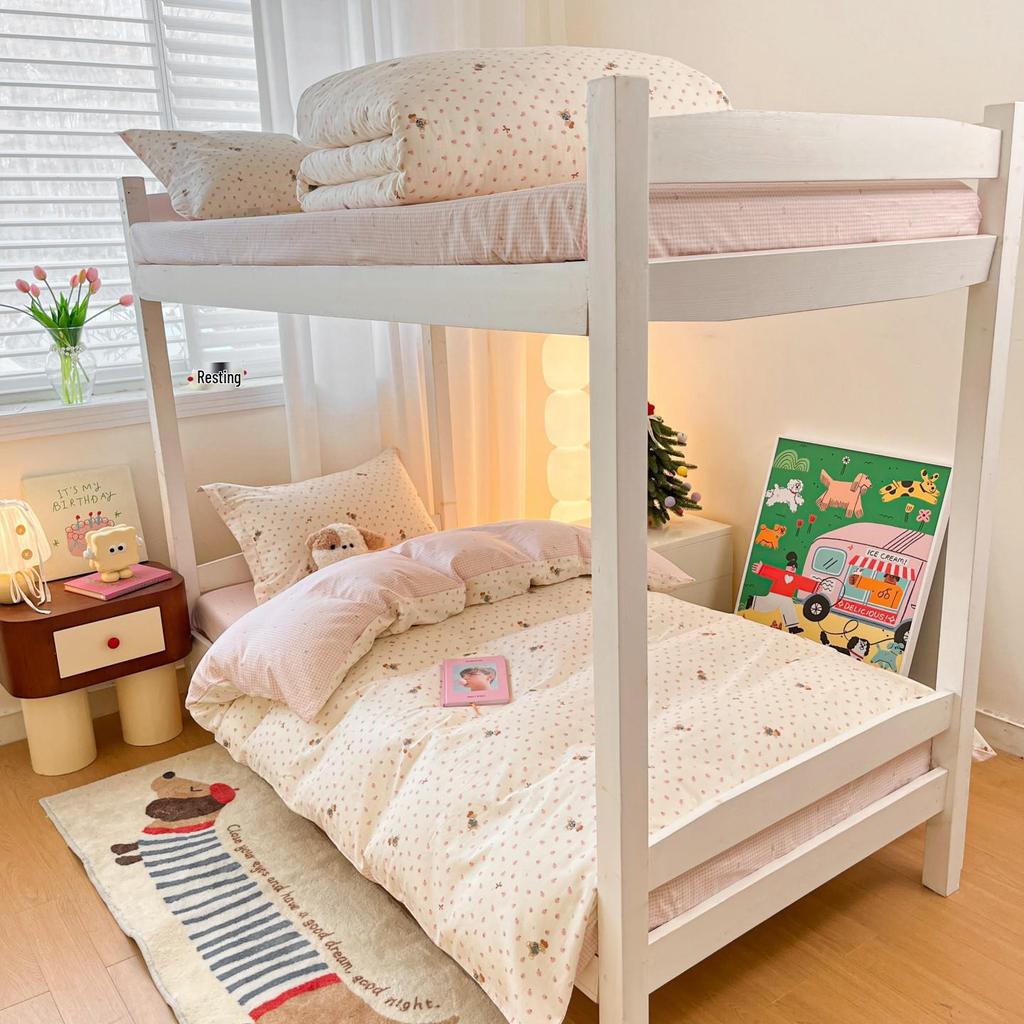 2026 New Cotton Printed Dormitory Bedding: Three- or Four-Piece Set for Single Bunk Beds