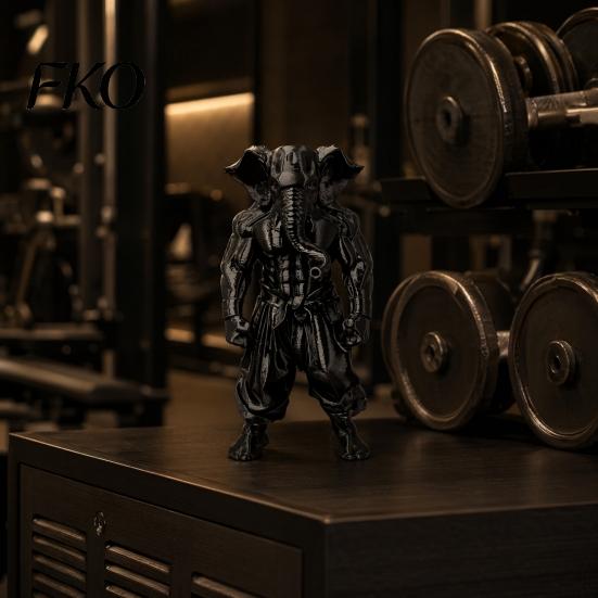 Trendy Toy Collectible 3D Printed Elephant Fighter Figurine, Mythical Fighting Style Ornament, Animal Niche Creature Statue Desk Decor for Fitness