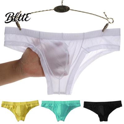 Everyday Use Underwear Men Underpants Low Waist Thin Solid Color Great Breathability U Convex Simple Design Briefs Elastic Quick Dry Male Daily