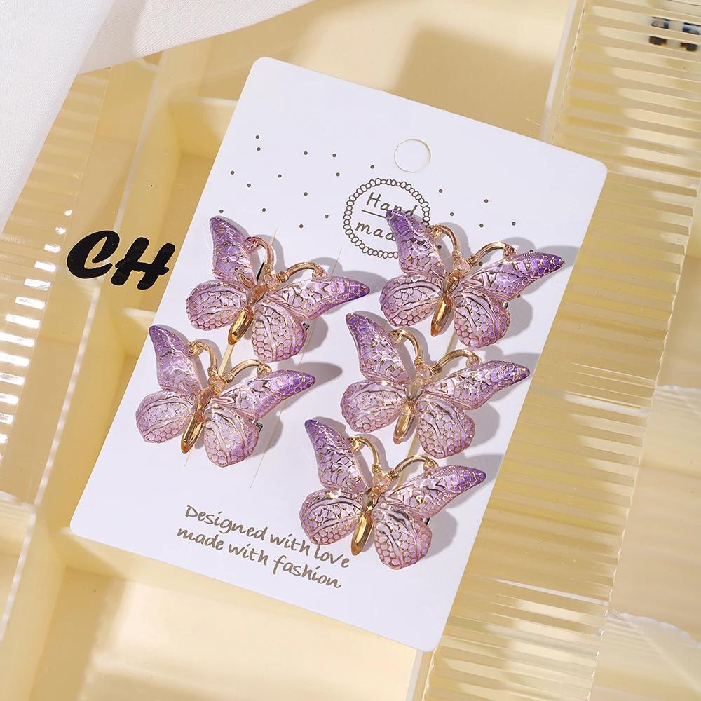 5PCS Sweet Stereoscopic Color Gradient Cute Baby Hairpins Kids Hair Clips Children Headwear Princess Barrette Girls Accessories