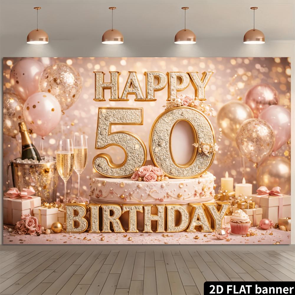 Plano 2D tela de fondo para tarta de champán 50 cumpleaños fiesta de cumpleaños evento de celebración