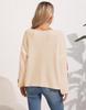 Women's One-Shoulder Loose Pullover Sweater - Mixed Colors Crochet Design for Fall/Winter