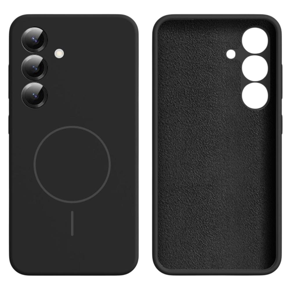 For Samsung Galaxy S25 Case Compatible with MagSafe Soft Skin-Touch Liquid Silicone+PC Phone Cover