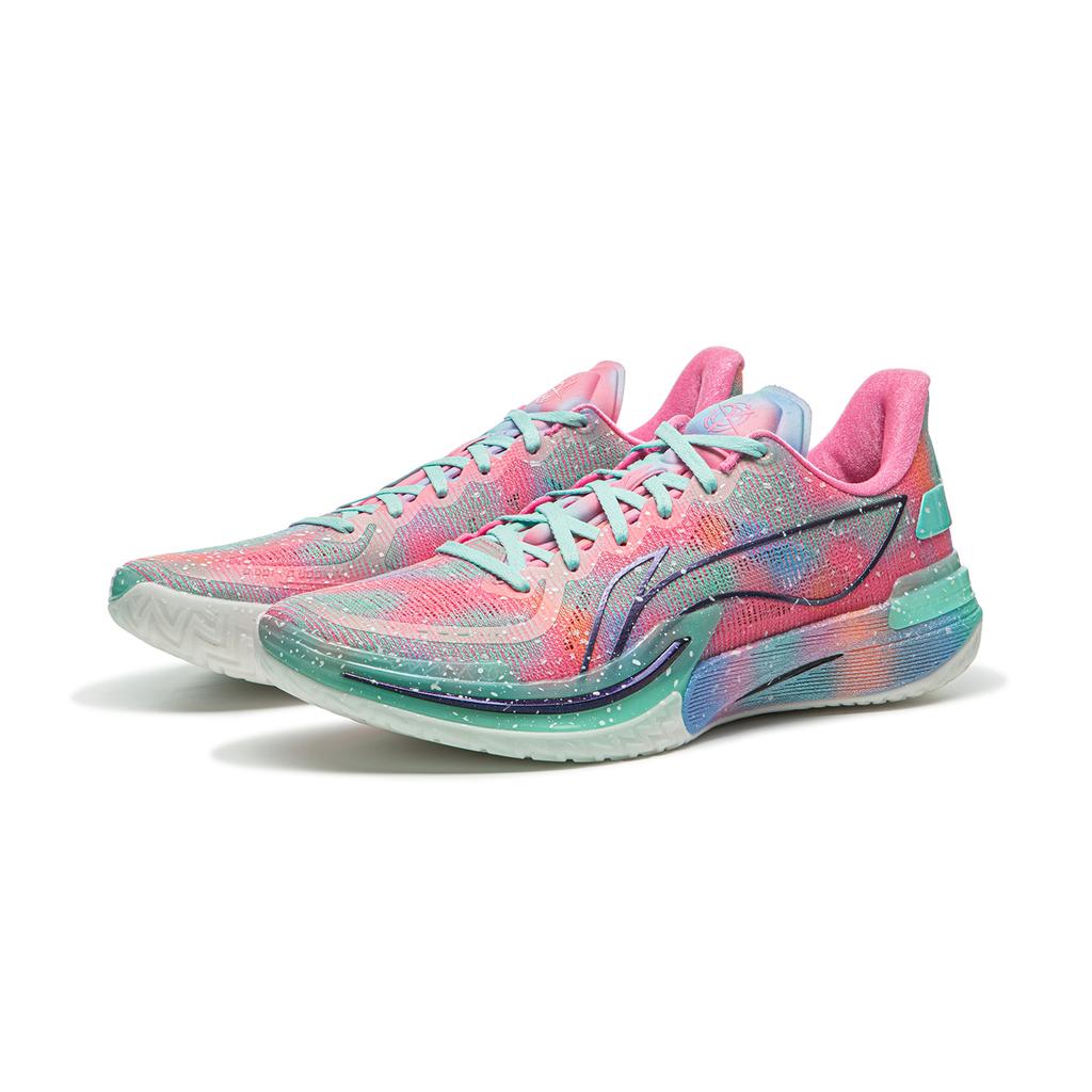 New LINING Gamma Basketball Shoes Men Low Top Neon Pink ABAU039-15