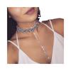 European & American Light Luxury Rhinestone Teardrop Tassel Choker Necklace for Women