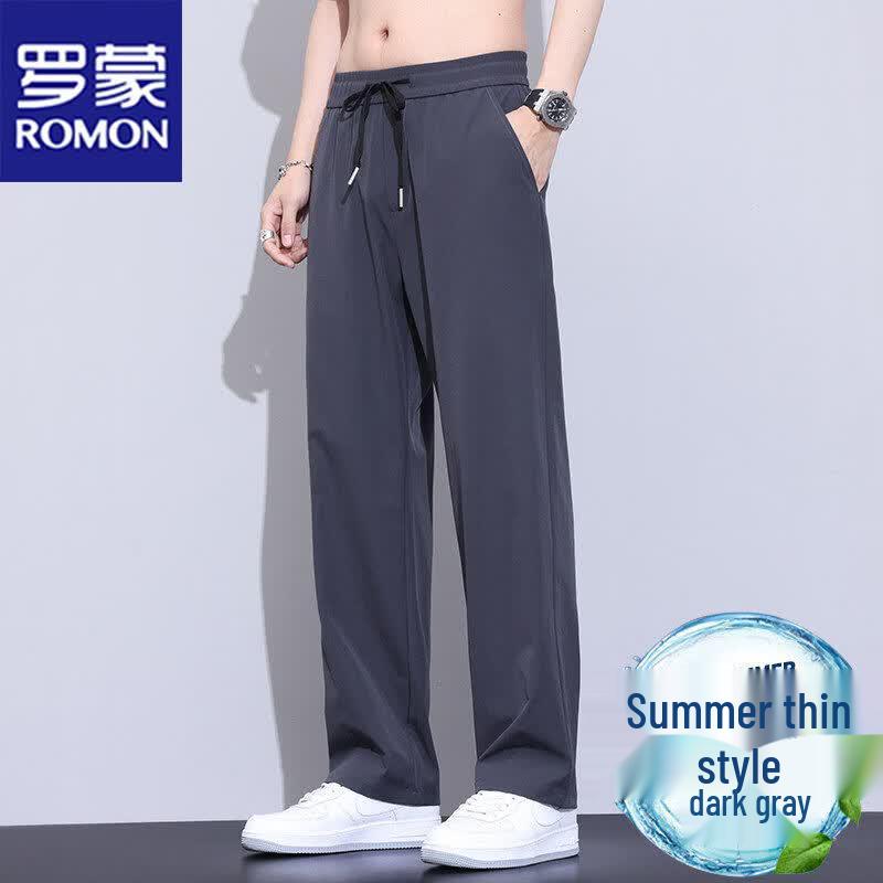 ROMON Men s Summer Ice Silk Casual Sports Pants 2XL