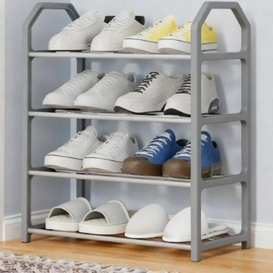 Многофункциональная металлическая Х-образная обувница для общежития или дома – Многоуровневое хранение у двери.