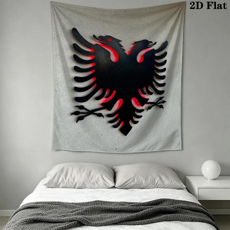 Republic of Albania Wall Tapestry Aesthetic Wall Hanging Printed Fabric Blanket Decorative Tapestries for Bedroom Living Room Home Decor