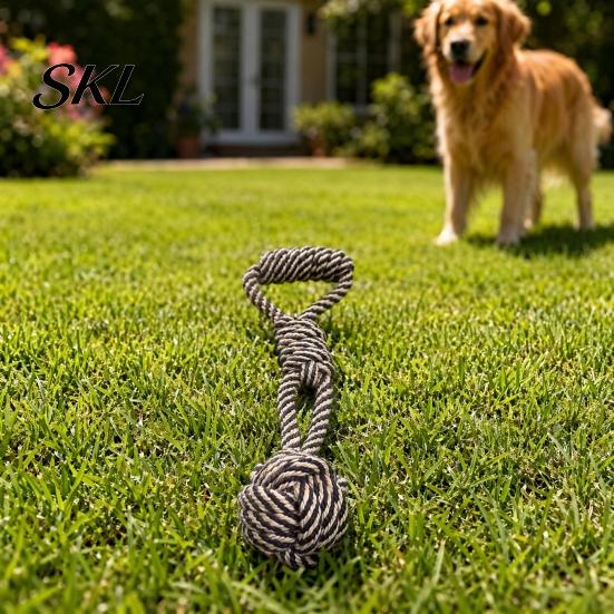 Tug of War Dog Toy Cotton Rope Toy, Flying Disc Interactive Fetch Knot Dental Cleaning Chew Tug-of-War for Large And Small Dogs Durable