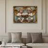 2D Cute Reading Angels Tapestry Cloth Baroque Style Wall Art
