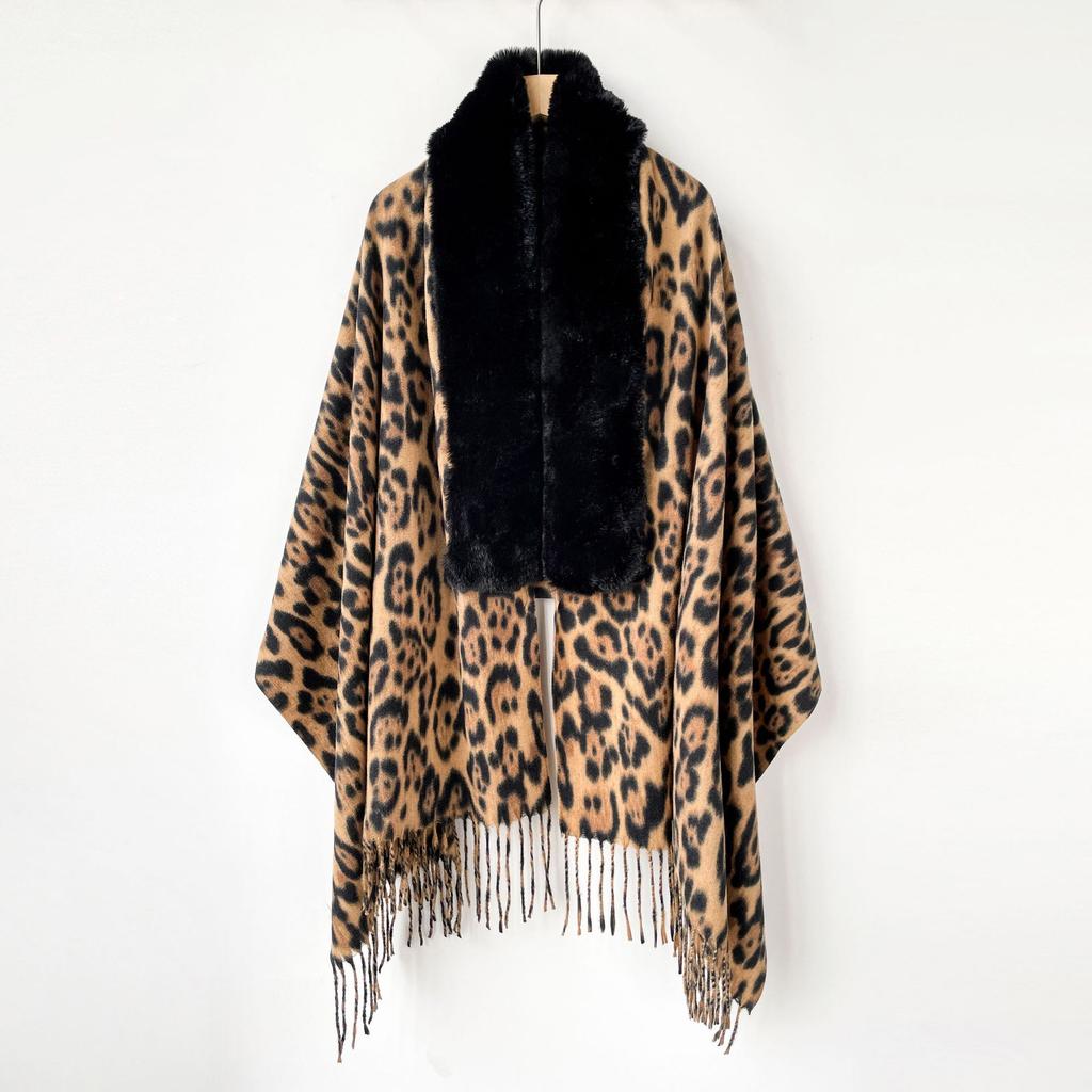 Autumn and winter solid color fox hair scarf women's imitation cashmere scarf high-end versatile winter warm shawl