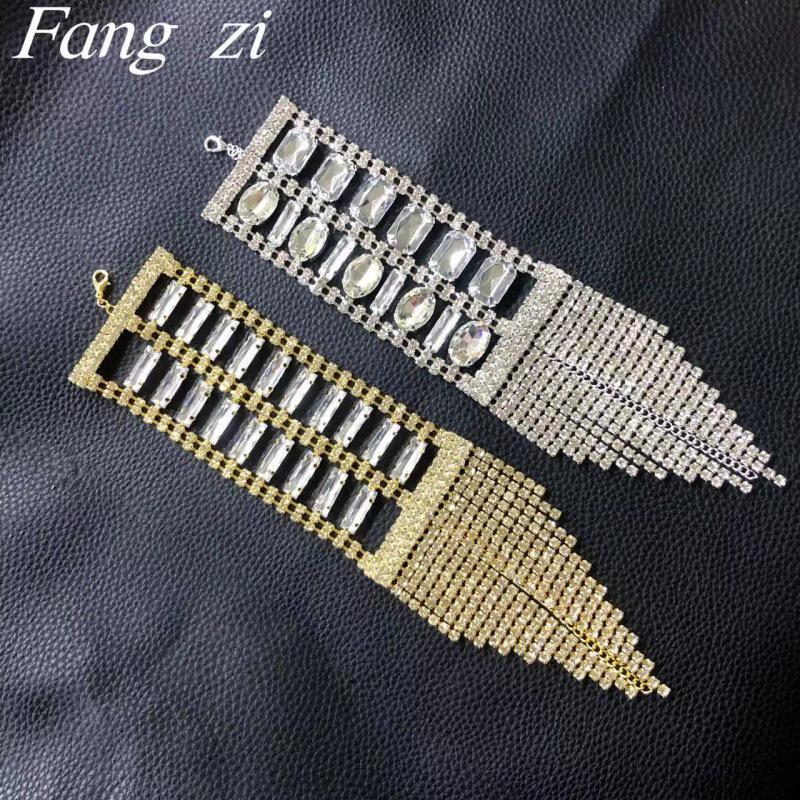 Glam Tassel Rhinestone Bracelet: Full Diamond Fashion Jewelry for Women