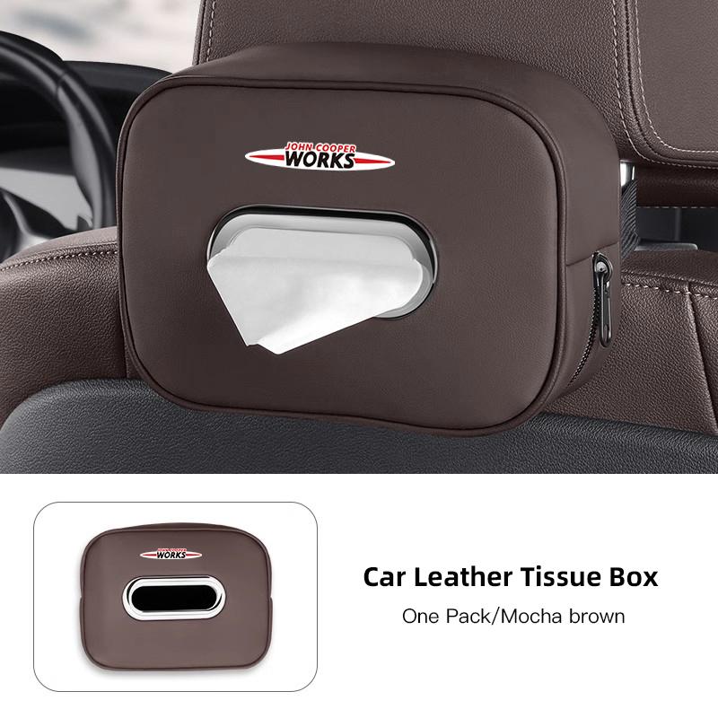 High-capacity Car Interior Tissue Box Kleenex Storage Bag Accessories For BMW Mini Works Cooper F54 F55 F56 F57 F60 R50 R52 R53