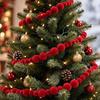 6FT Christmas Tree Hanging Ornament Mixed Size Christmas Flocking Ball  Christmas Tree Decorating
