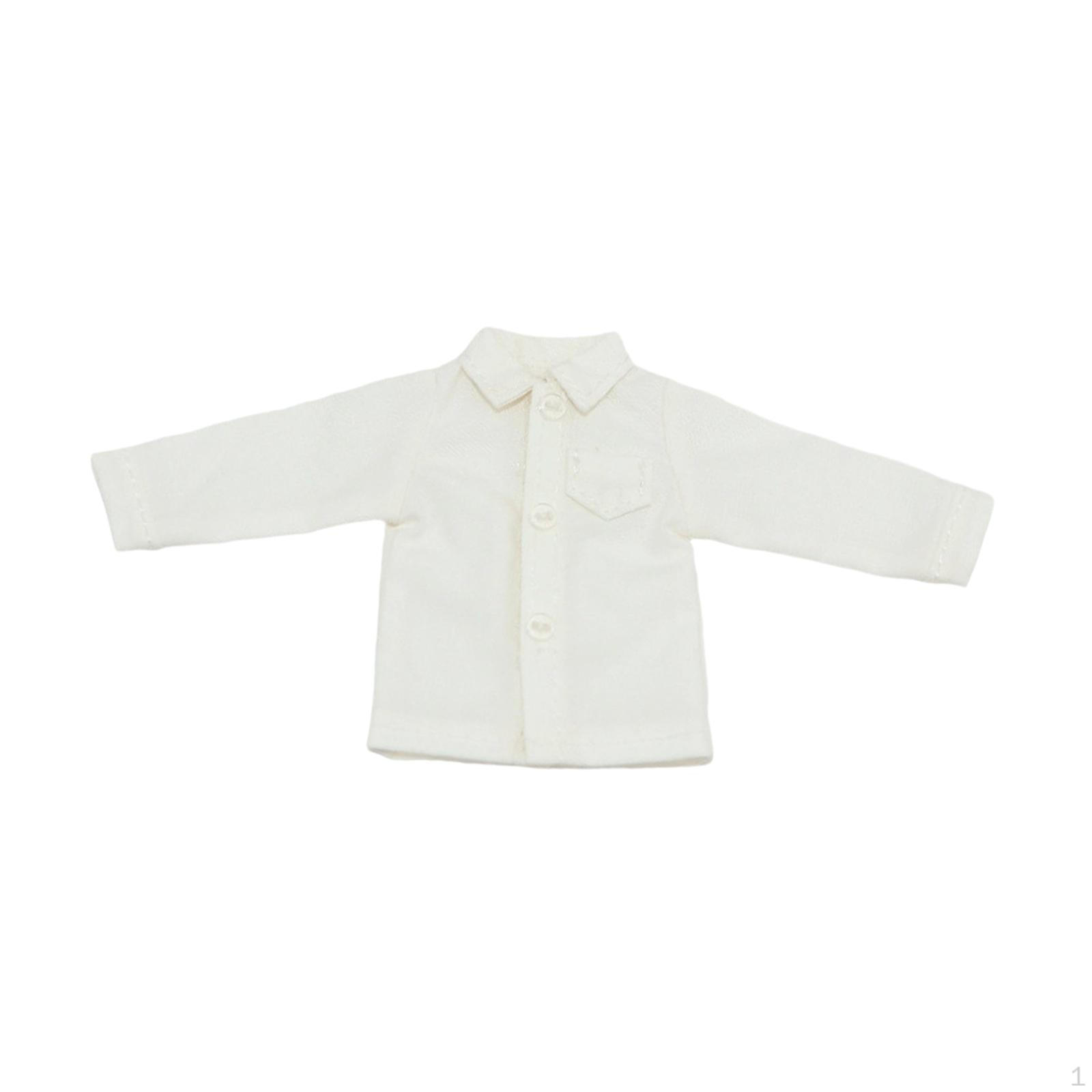 

1/ Figure Clothes Dress Casual Mini Photo Prop Doll Costume Accessories Miniature Clothing for 6 белый