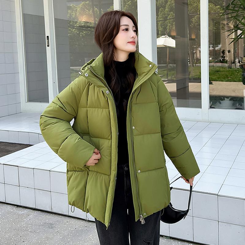 Simple new cotton-padded clothes for women's winter medium and long loose thickened cotton-padded clothes, cotton-padded jackets, versatile jackets