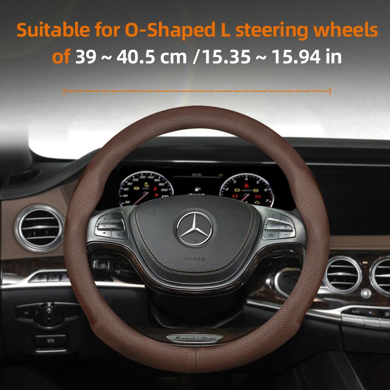 Suitable for Mercedes-Benz Ultra-Thin Breathable Leather Steering Wheel Cover Suitable for E Class S C a Glc Suv Eqc Gle Gla Eqe Amg Eq C63 E63 