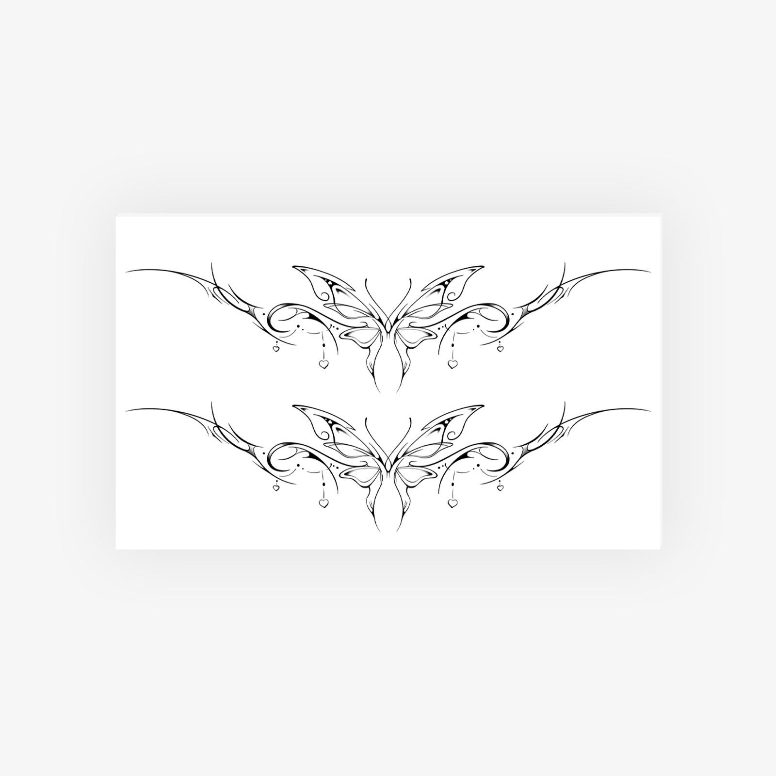 

Delicate Waist Chain Butterfly Tattoo Sticker, Waterproof And Long-Lasting, Women S Waist And Abdomen Are Gentle And Advanced Simulation Tattoos 11*18