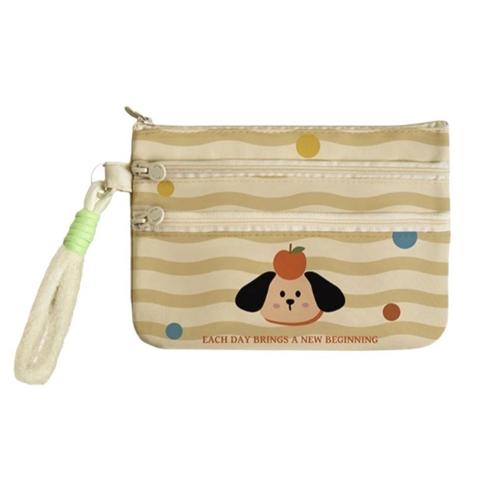 

Oxford Cloth ID Card Bag Three Layer Card Holder Handbag Cute ID Storage Bag Boarding Pass жовтий