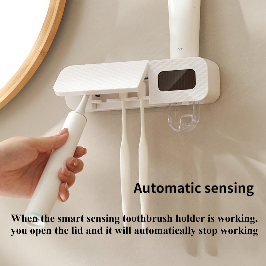 Toothbrush Holder Wall Mounted Automatic Toothpaste Squeezer Storage Rack Bathroom Accessories Toothpaste Dispenser