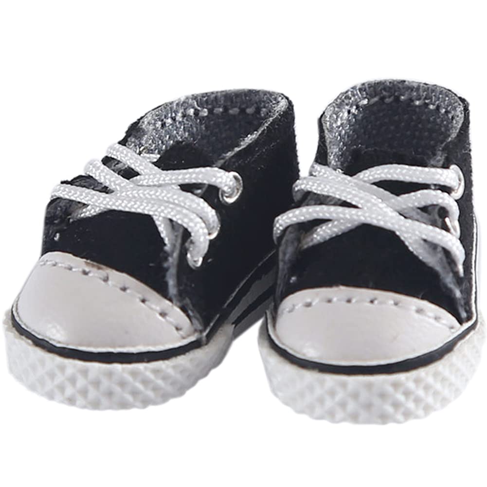 HIGHAWK 11cm Body Shoes, OB11 Size, Obitsu 11 Obitsu Doll Shoes, Canvas Shoes, GSC (Black)