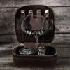 Echtes Leder Schmuckbeutel Rindsleder Uhrenetui Box für Reisen Tragbar Schmuck Zubehör Aufbewahrungstaschen Box
