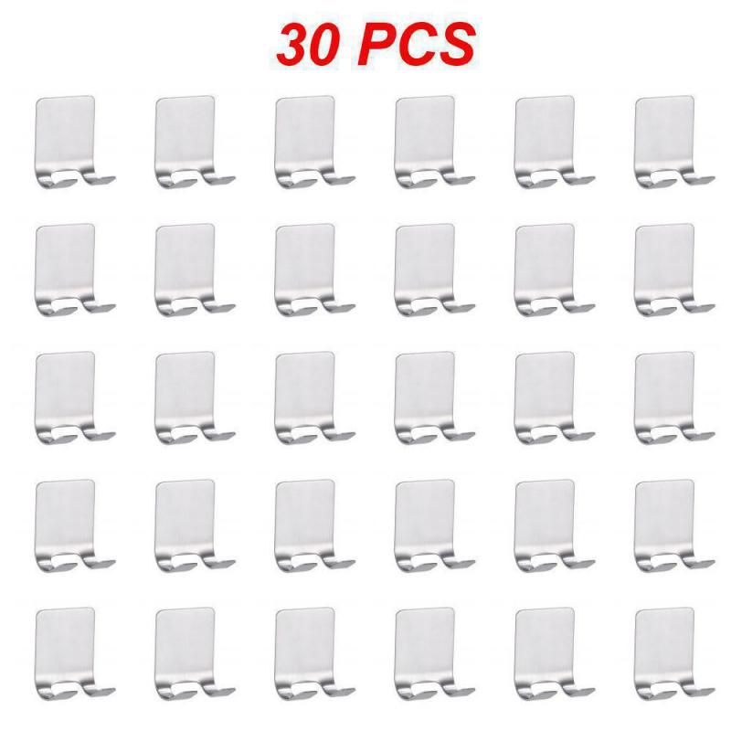 10/30/50PCS Storage Hook Wall Bathroom Hair Dryer Shaving Razor Stand Organizer Hanger Hooks Stainless Steel Punch Free
