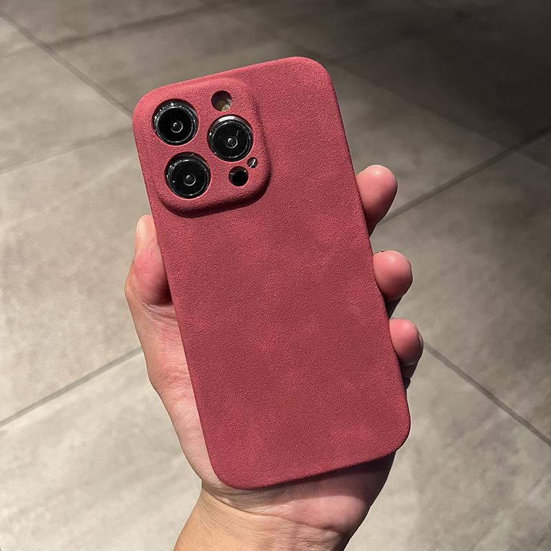 Suitable for Iphone14promax Phone Case, Suede Texture Apple 13 Half-bag 12 Anti-drop 11 Men's Leather Case