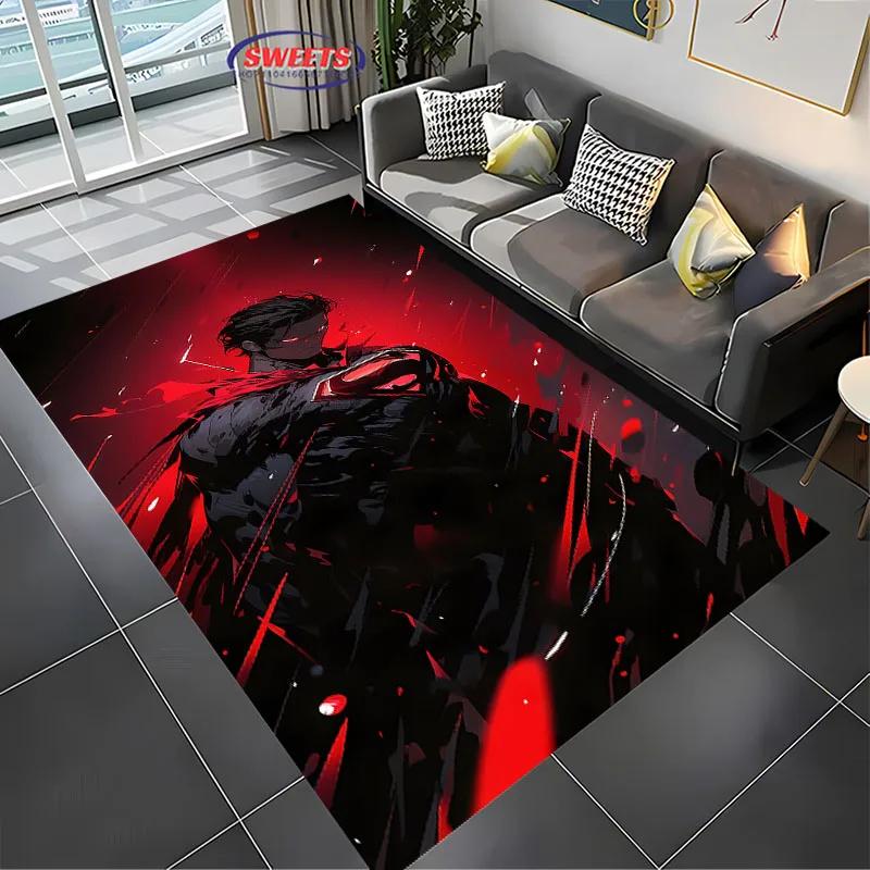 Superman Carpet, Bedroom Floor Mat, Living Room Sofa Bed Mat, Non-slip Exquisite Home Decor, Durable Machine Washable Rug